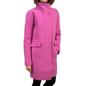 J.Crew TALL Cocoon Coat in Italian Stadium Cloth Sz 2T New $375 Dahlia Pink Wool